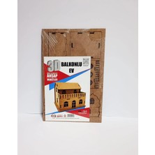 Meks 3D Ahşap Maket Balkonlu Ev