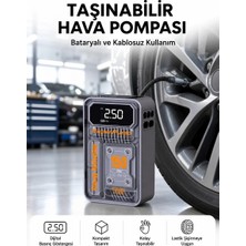 Milas Toptan mt 6000MAH Bataryalı LED Ekranlı Akıllı Hava Kompresörü