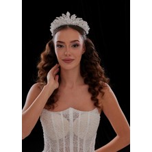 Magic Tiara Kristal Gelin Tacı – Gümüş Işıltılı Prenses Taç ve Gösterişli Düğün Tacı