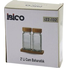 Milas Toptan mt 2pcs Bambu Kapaklı Cam Tuzluk - Biberlik - Baharatlık 120ML