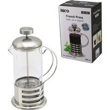 Milas Toptan mt French Press Metal Kafes - Metal Kapak 350ML Cam Bitki Süzgeçi