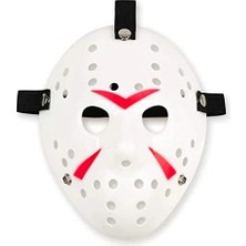 Milas Toptan mt Beyaz Renk Kırmızı Çizgili Tam Yüz Hokey Jason Maskesi Hannibal Maskesi