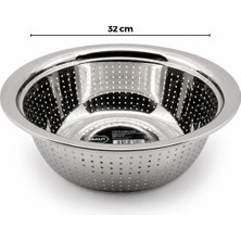 Milas Toptan mt 32CM Kulpsuz Paslanmaz Metal Sepet Süzgeç