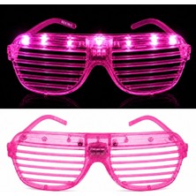 Milas Toptan mt LED Işıklı Panjur Parti Gözlüğü Pembe Renk Shutter Gözlük