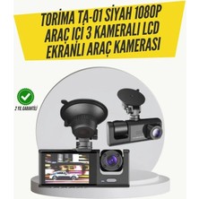 Milas Toptan mt Ta-01 3 Kameralı 1080P Araç Kamerası Siyah