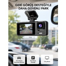 Milas Toptan mt Full Hd 3'lü Araç Kamerası Geri Görüş Destekli Park Modlu 1080P Dvr