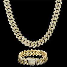 Elmas Dizayn 20 mm Kalınlıkta 55 Cm. Uzunluğunda 1.sınıf P Irlanta Işçilik Gurme ,chaın ,reynmen Gold Kolye