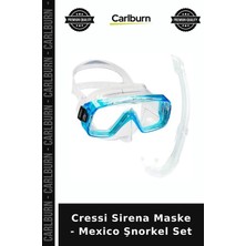 Carlburn Özel Seri Cressi Sirena Maske - Mexico Şnorkel Set Gezi Eşyası Kamp Malzemesi Yüzücü Ekipmanı