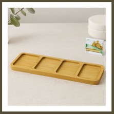 Northcity 4 Bölmeli Dikdörtgen Bambu Servis Tepsisi 32.8X10X1.4 cm Bx