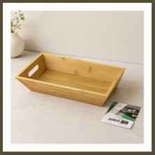 Northcity Bambu Dikdörtgen Sunum Tepsisi 16X30X4.5 cm (Çift Kulplu) Bx
