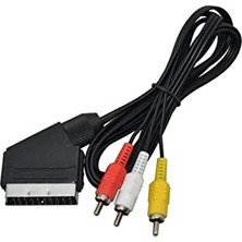 Scart-Rca Televizyon Uydu Video Kablosu, Kırmızı Sarı Beyaz, KS32154