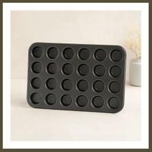 Northcity 24 Gözlü Metal Muffin Kek Kalıbı Siyah Bx