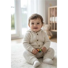 Ersin Bebe Unisex Triko Peluş Astarlı Bej Tulum