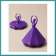 Bt Teknik 3D Baskı Balerin Figürlü Fidget Oyuncak - Hareketli Optik Illüzyon Masa Dekoru-Mor Bez