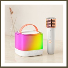 Northcity Kablosuz Mikrofonlu Karaoke Hoparlör (Bluetooth, Beyaz, USB Şarjlı) Bx
