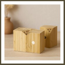 Northcity Bambu Mıknatıslı 2'li Tuzluk ve Baharatlık Seti (5x5 Cm, Y:7 Cm) Bx