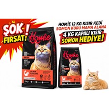 Homie Kısır Kedi Somon 12 kg Alana 4 kg Hediye