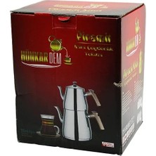 Milas Toptan Milas Pramit Mini Boy Çelik Çaydanlık Seti - Takımı Renkli Bakalit Kulp Üst Demlik: 0.9lt - Alt Suluk: 1.5lt Kendinden Süzgeçli