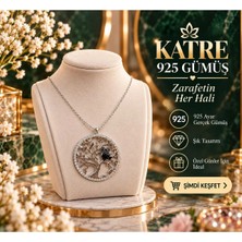Katre Bijuteri Katre 925 Ayar Gümüş Hayat Ağacı Baykuş Figürlü Taşlı Kadın Kolye