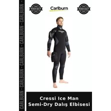 Carlburn Premium Cressi Ice Man Semi-Dry Dalış Elbisesi Mavi Tek Parça Egzersiz