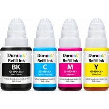 Duruink Canon Pixma G4411 GI-490 Uyumlu Mürekkep Seti 135ML SIYAH+3X70ML Renkli