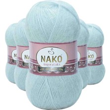 Bin1çeşit 5 Adet Angora Lüks El Örgü Ipi Saraylı Mint 10471
