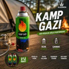 2 Adet Kamp Gazı Gaz Tüpü Portatif Ocak Kartuşu Tek Kullanımlık Pürmüz 400 ml 227 G