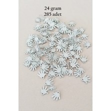 Milas Toptan Milas Oya Abiye Bileklik Kolye Pleksi Metalik Plastik Pul Gümüş Renk 24 Gram 285 Adet - BNC579