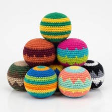 El YAPIMI%100 Pamuk Hacky Sack; Ayak Topu, Stres Giderici Eğlence Topu, Dayanıklı ve Hafif
