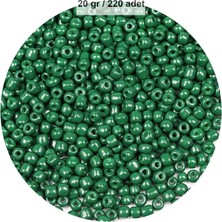 Milas Toptan Milas Koyu Yeşil Renk 4 mm Yaklaşık 220 Adet/20 Gram Cam Boncuk Oya Yazma Bileklik ve Kolye