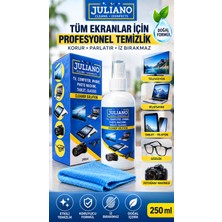 Juliano  Televizyon, Telefon, Tablet, Gözlük, Led, Ekran, Laptop,  Bilgisayar,koruyucu ve Parlatıcı Doğal Temizleme, Temizlik Seti – 250 ml Temizleyici