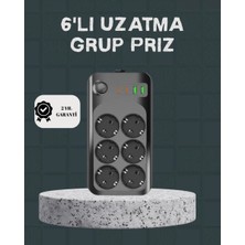 Milas Toptan Milas Termal Akım Korumalı 6’lı Uzatma Priz USB Type-C Hızlı Şarj 2500W
