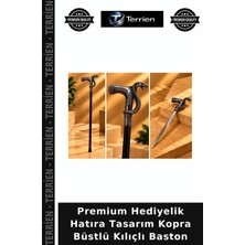 Terrien Premium Hediyelik Hatıra Tasarım Kopra Büstlü Kılıçlı Baston