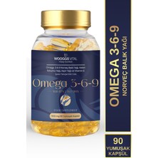 Wooggs Vital Omega 3,6,9 Norveç Balık Yağı Keten Tohumu Yağı Aspir Yağı ve Vitamin E 90 Soft Jel