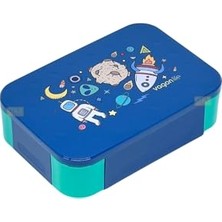 Bento 900 ml Lunchbox Tek Katlı 2 Bölmeli Pp Plastik Çocuk Sefer Tası Yemek Kutusu (Lacivert)