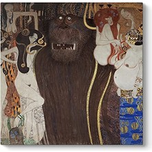 Gustav Klimt, Beethoven Frizi Düşman Güçler Tablosu 60 x 60