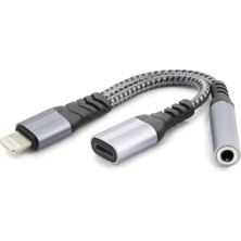 Milas Toptan Milas Lıghtnıng To Type-C + 3.5 mm F Kablo Siyah GJ-012