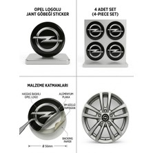 Memo Digital Opel Logolu Alüminyum Jant Göbeği Arması Sticker 56MM - 4 Adet