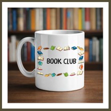 Northcity Book Club Yazılı Kupa Model 244 Kitap Temalı Renkli Baskılı Seramik Kahve Kupası Bx