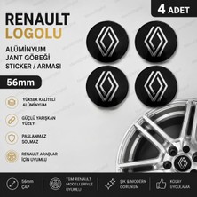 Memo Digital Renault Logolu Alüminyum Jant Göbeği Arması Sticker 56MM - 4 Adet