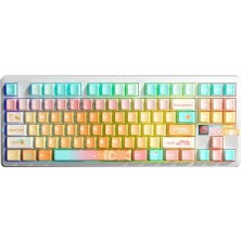 F87 Pro V2 Tkl Mekanik Rgb Kablosuz Klavye, Meteor Ice Cream Switch, Hot Swap ve Makrolu, Orange Juice