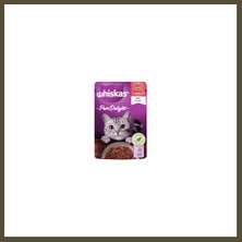 Whiskas Pouch Pure Delight Jöle Içinde Sığır Etli Yetişkin Kedi Konservesi 85 gr Bx