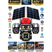 Sonreir X88 4G SIM Kartlı 4 Kameralı Güneş Enerjili Güvenlik Kamerası Çift Solar Panel Renkli Gece Görüşlü