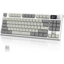 RK86 Kablosuz Mekanik Klavye, Conta Montajlı, 3 Mod (2.4ghz/bluetooth/type C), Tkl Rgb 75%, Tft Renkli Ekran, Hot Swappable Doğrusal Anahtar