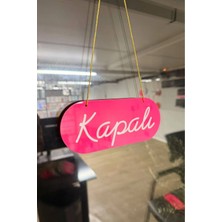 Yalıgraf Oval Pleksi Açık Kapalı Tabelası Vantuzlu Mağaza Dükkan Butik Işyeri Açık Kapalı Pleksi Open Close Tabela Şık Tasarım - Pembe Beyaz