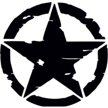 Oracal 2 Adet Army Star, Askeri Yıldız Off Road Sticker,oto, Araç Sticker, Siyah
