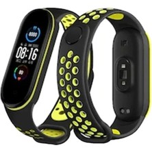 Uravas Store Uraselect Xiaomi Mi Band 7 Spor Delikli Kordon - Siyah-Yeşil
