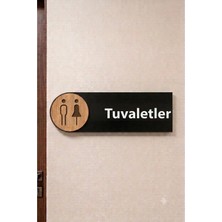 Yalıgraf Blaw Serisi - Ahşap Kabartma Detaylı Pleksi Ofis Isimliği Kapı Yönlendirme Tabelası - Wc Tuvaletler