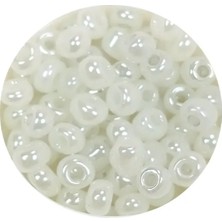 Uravas Store Uraselect Dökme Cam Kum Boncuk Büyük Boy (6/0) 4 mm - 60 Gram - Inci Beyaz - BNC117