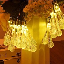 Uravas Store Uraselect 7m 50 LED Damla 8 Fonksiyonlu Solar Panelli-Gün Işığı